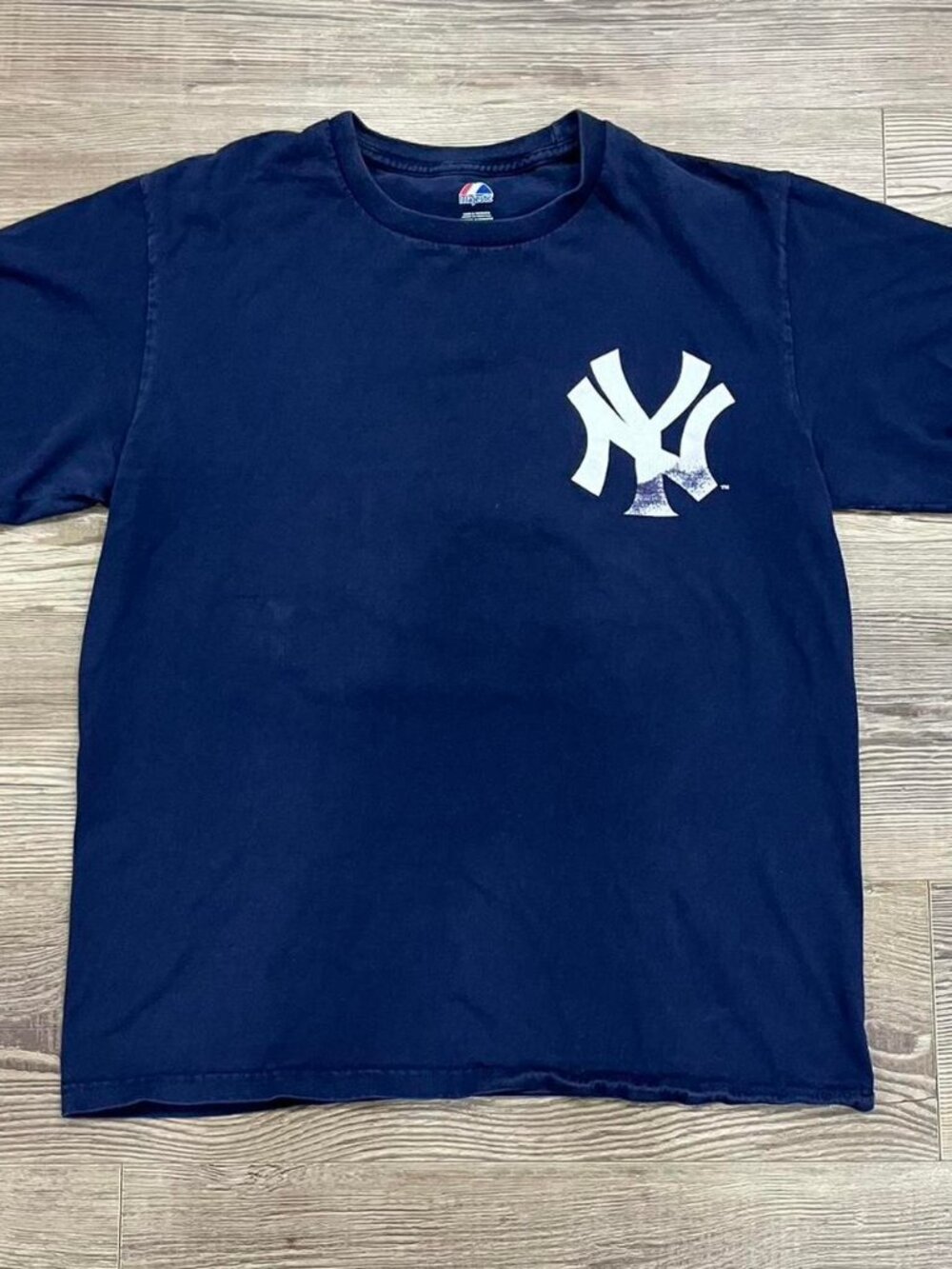 Majestic Athletic Men's Navy and Blue T-shirt